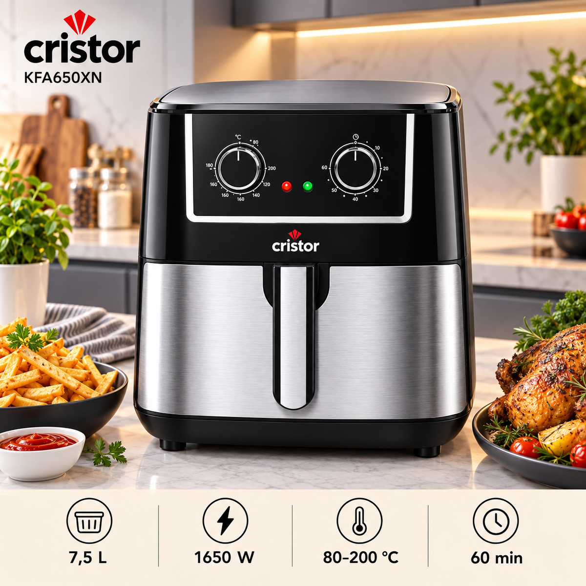 Cristor KFA650XN — visuel cuisine, capacité et caractéristiques